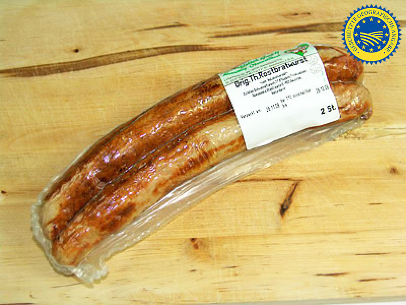 Original Thüringer Rostbratwurst auf Holzkohle, 2er-Pack a 80 g Original Thüringer Rostbratwurst auf Holzkohle, 2er-Pack a 80 g